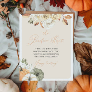 Pumpkin Baby Shower Pacifier Hunt Poster