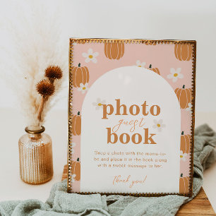 Pumpkin Baby Shower Photo Guest Book Sign
