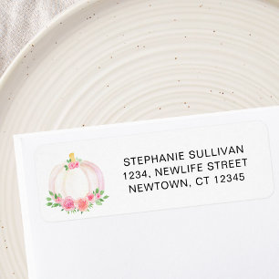 Pumpkin Baby Shower Return Address  Label