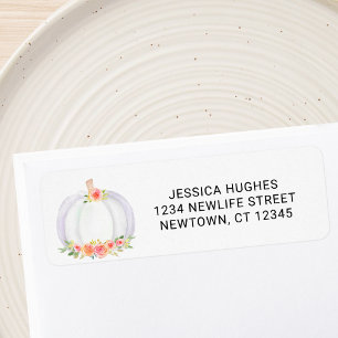 Pumpkin Baby Shower Return Address  Label