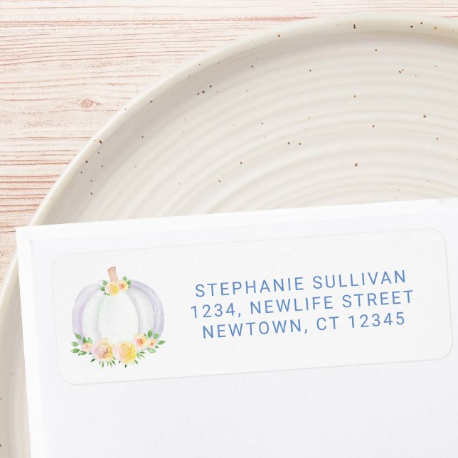 Pumpkin Baby Shower Return Address Return Address Label (Creator Uploaded)