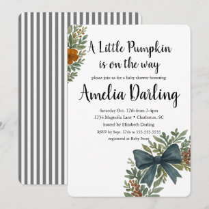 Pumpkin Baby Shower Scallop Edge Invitation