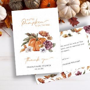 Pumpkin Baby Shower Thank You Card