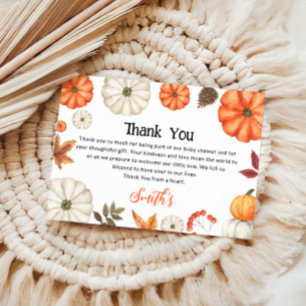 Pumpkin Baby Shower Thank You Card