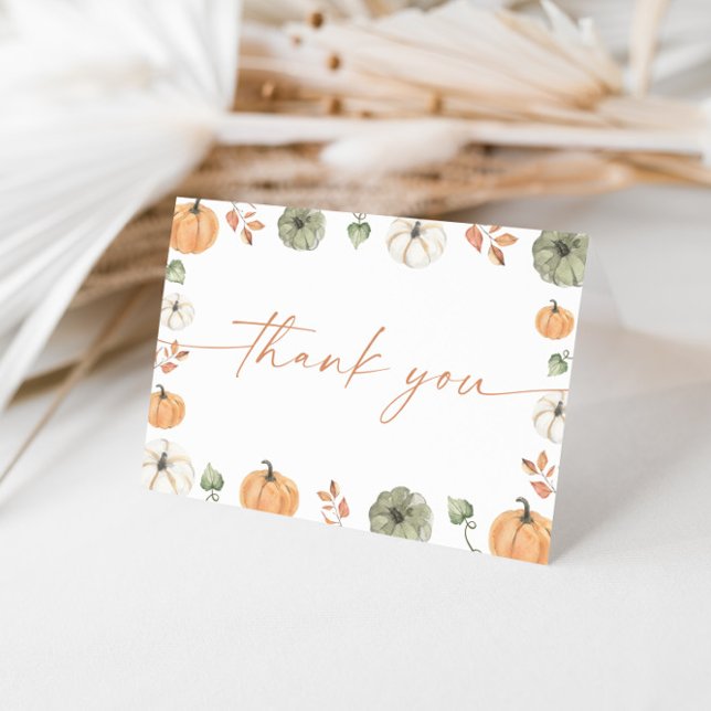 Pumpkin Baby Shower Thank You Card, Boho Fall Baby (Creator Uploaded)