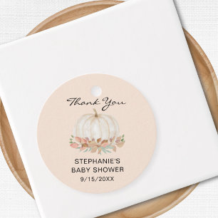 Pumpkin Baby Shower Thank You Favour Tags