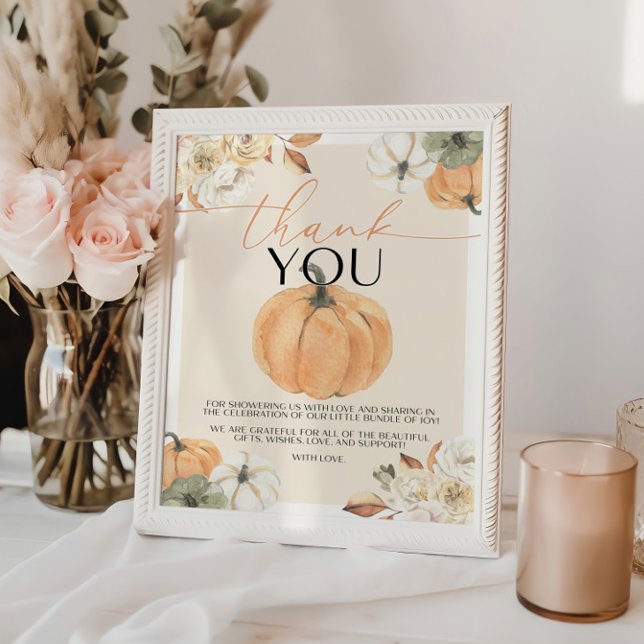 Pumpkin Baby Shower Thank You Sign (Creator Uploaded)
