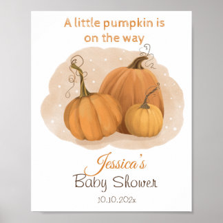Pumpkin Baby Shower Welcome Poster