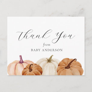 Pumpkin Baby Thank You Postcard