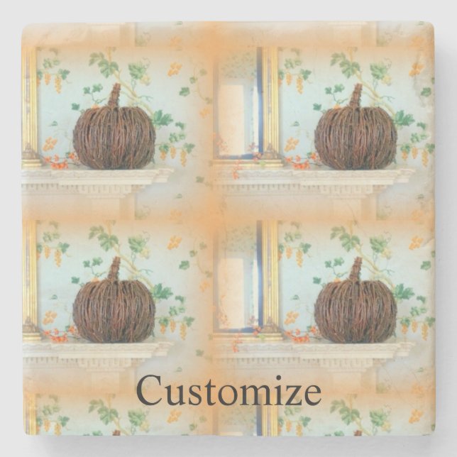 Pumpkin basket Thunder_Cove Stone Coaster (Front)