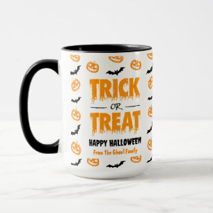 Pumpkin Bat Trick or Treat Customisable Mug