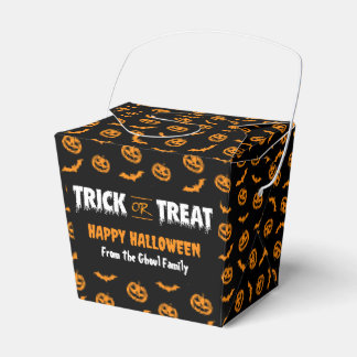 Pumpkin Bat Trick or Treat Dark Takeout Favour Box