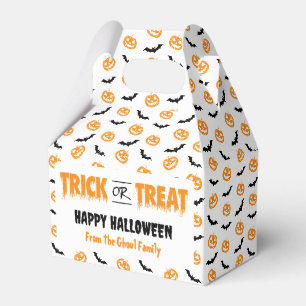 Pumpkin Bat Trick or Treat Light Gable Favour Box