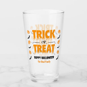 Pumpkin Bat Trick or Treat Light Glass