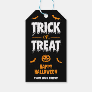 Pumpkin Bat Trick or Treat Party Dark Gift Tags