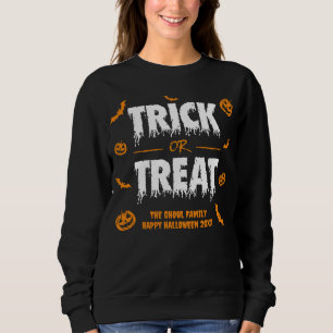 Pumpkin Bat Trick or Treat Party Dark Theme 2 Sweatshirt