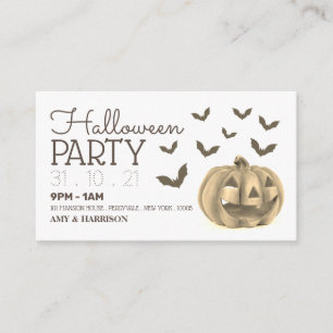 Pumpkin & Bats, Halloween Party Invitation