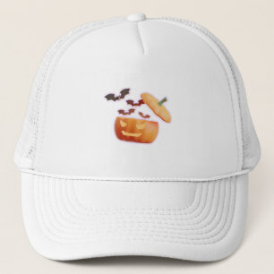 Pumpkin & Bats Vibes – Spooky Halloween Style Trucker Hat