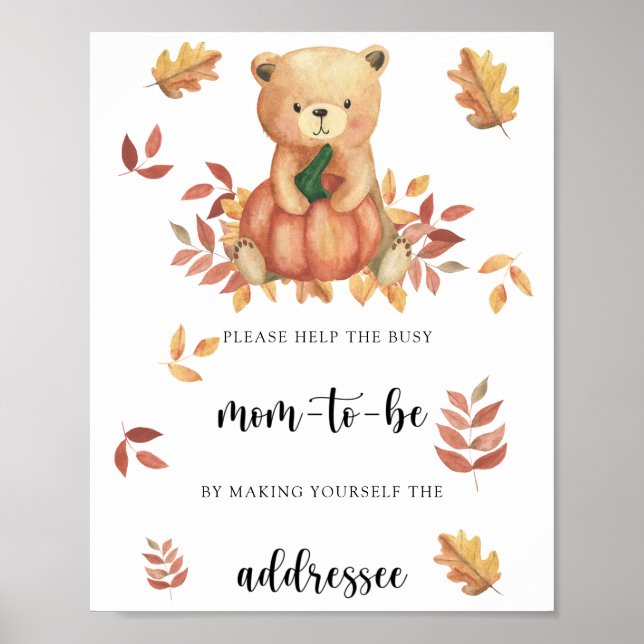 Pumpkin bear - Help the Busy Mum-to-Be Poster (Front)