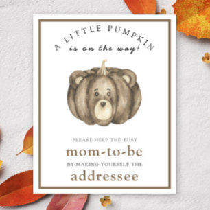Pumpkin Bear - Help the Busy Mum-to-Be Poster