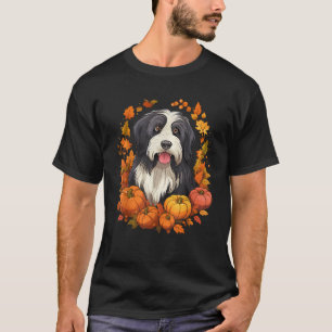 Pumpkin Bearded Collie Dog Halloween Thanksgiving T-Shirt