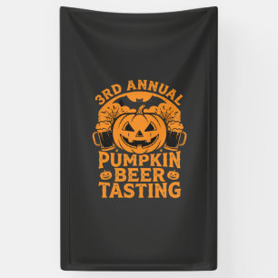 Pumpkin Beer Tasting Halloween Party Design Banner
