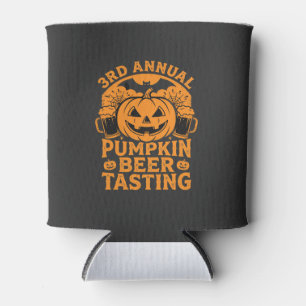 Pumpkin Beer Tasting Halloween Party Design Can Cooler