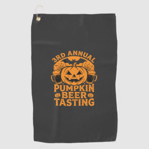 Pumpkin Beer Tasting Halloween Party Design Golf Towel