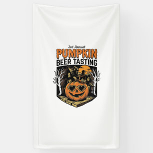 Pumpkin Beer Tasting Vintage Halloween Event Shirt Banner