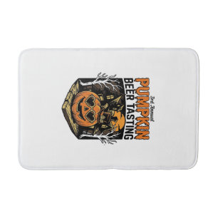 Pumpkin Beer Tasting Vintage Halloween Event Shirt Bath Mat