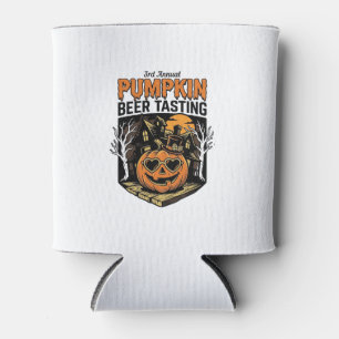 Pumpkin Beer Tasting Vintage Halloween Event Shirt Can Cooler