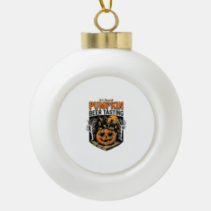 Pumpkin Beer Tasting Vintage Halloween Event Shirt Ceramic Ball Christmas Ornament