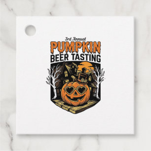 Pumpkin Beer Tasting Vintage Halloween Event Shirt Favour Tags