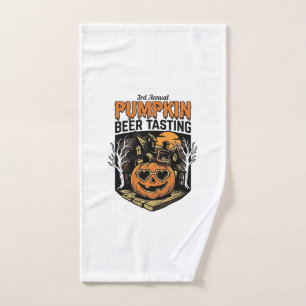 Pumpkin Beer Tasting Vintage Halloween Event Shirt Hand Towel