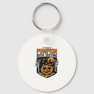 Pumpkin Beer Tasting Vintage Halloween Event Shirt Key Ring