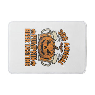 Pumpkin Beer Tasting Vintage Halloween Shirt Desig Bath Mat