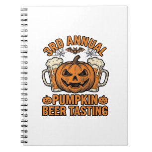 Pumpkin Beer Tasting Vintage Halloween Shirt Desig Notebook