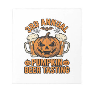 Pumpkin Beer Tasting Vintage Halloween Shirt Desig Notepad