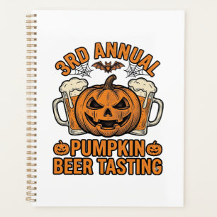 Pumpkin Beer Tasting Vintage Halloween Shirt Desig Planner