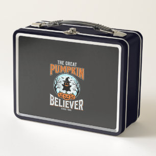 Pumpkin Believer Halloween Graphic Metal Lunch Box