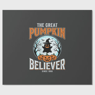 Pumpkin Believer Halloween Graphic Wrapping Paper