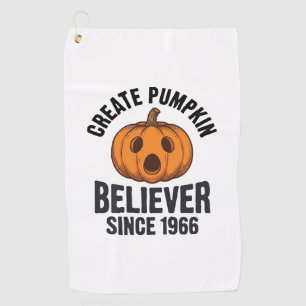 Pumpkin Believer Since 1966 Vintage Halloween Desi Golf Towel