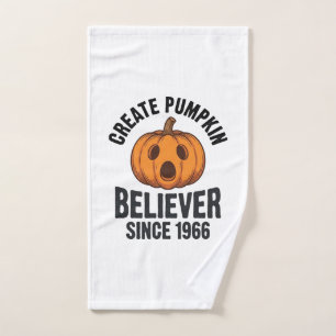Pumpkin Believer Since 1966 Vintage Halloween Desi Hand Towel