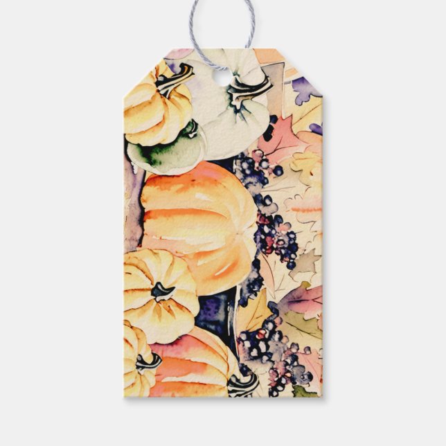  Pumpkin & Berries Gift Tags (Front)
