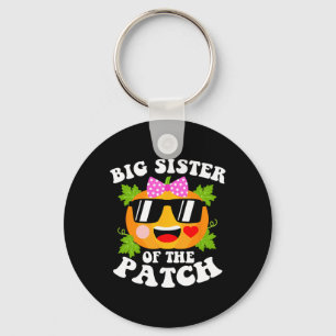 Pumpkin Big Sister Of The Patch  Fun Halloween Fam Key Ring