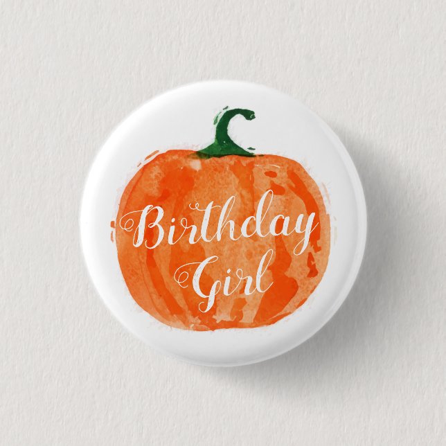 Pumpkin Birthday Button (Front)