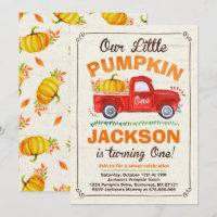 Pumpkin Birthday Invitation Pumpkin Truck Party