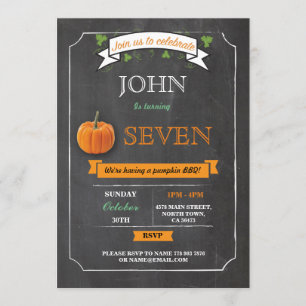 Pumpkin Birthday Party 5th 6th 7th 8th 9th Invite