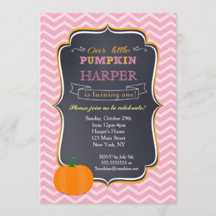 Pumpkin Birthday Party Invitations