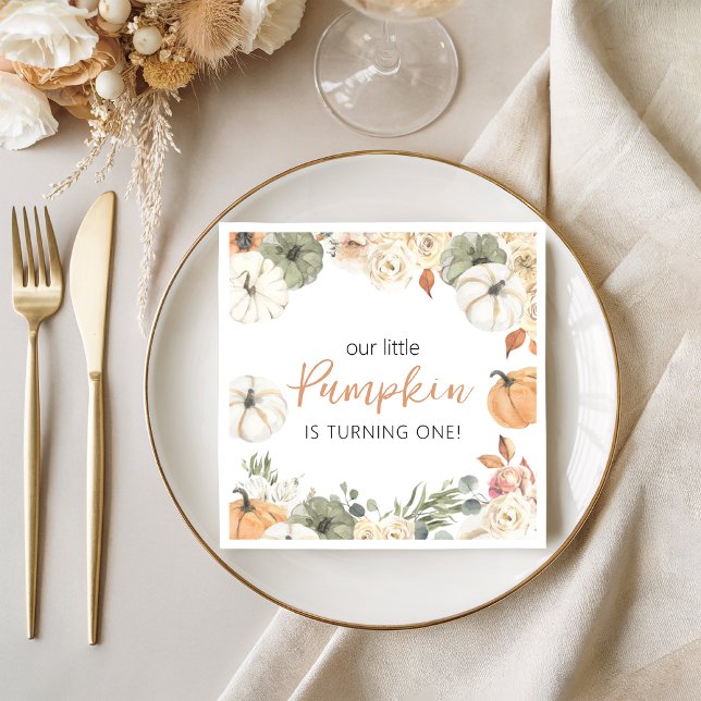 Pumpkin Birthday Party Napkin (Creator Uploaded)
